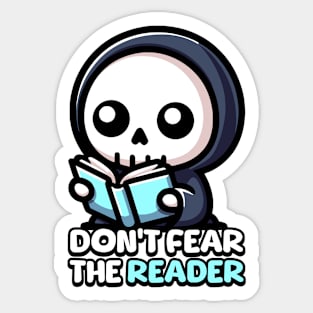 Don't Fear The Reader! Cute Grim Reaper Pun Sticker